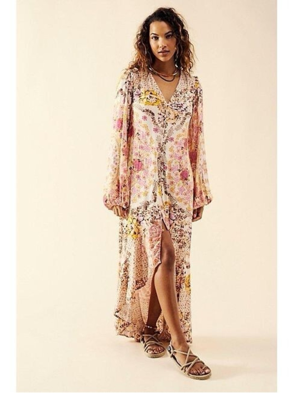 NWOT Free People Marais Floral High-Low Maxi Dress - Picture 7 of 8